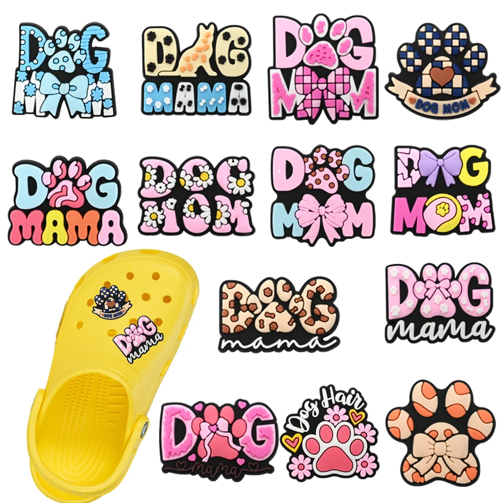 13Pcs Creative English Dog Cartoon Shoes Accessories Fit wit