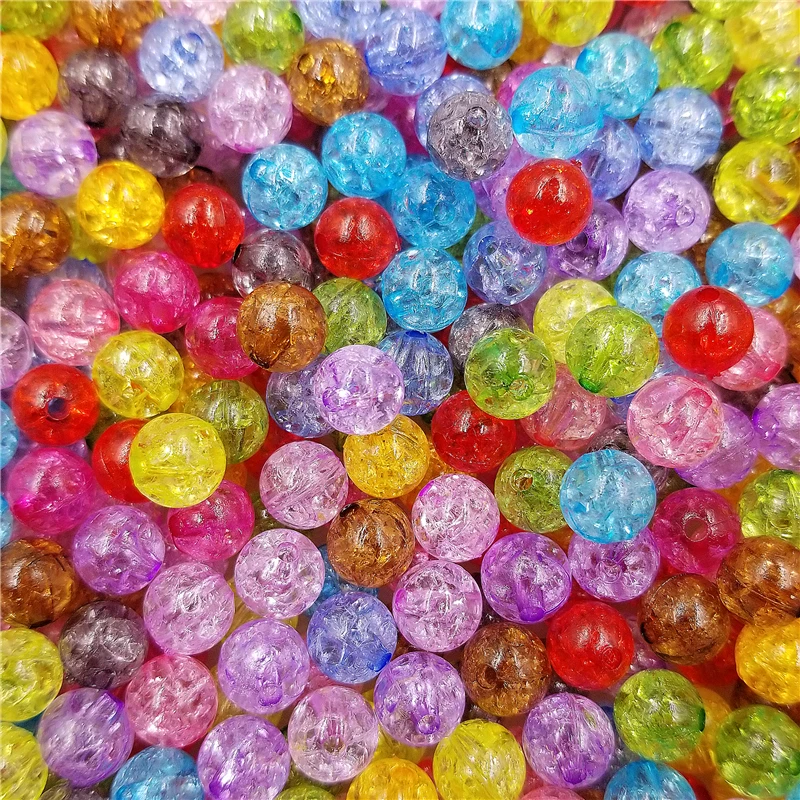 10mm/12mm/14mm Round Crystal Crack Loose Beads DIY For Jewelry Making Necklace Bracelet Spacer Pendant Wholesale