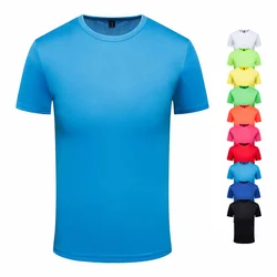 Quick Drying Round Neck T-Shirt 4XL Men's And Women's Quick Drying Breathable Top Men's Round Neck And Short Sleeved Large Size