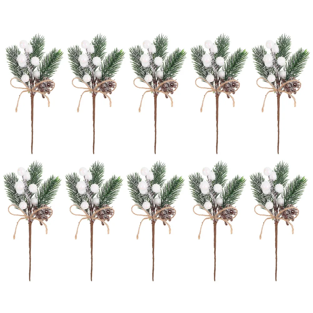 

12pcs Simulation Berry Pine Decor Artificial Plant Branches For Christmas Tree Xmas Wreath Picks Desktop Adornment Party
