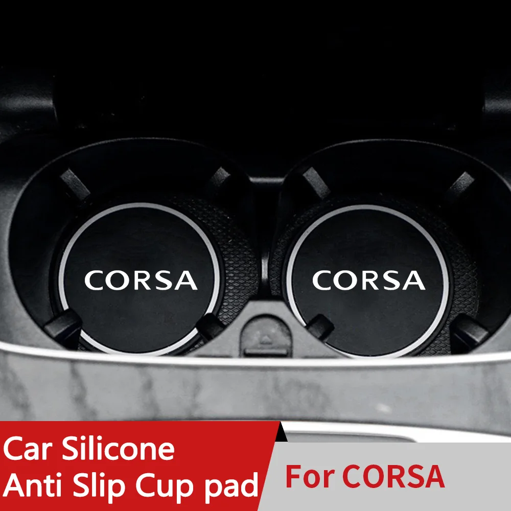 

2pcs Car Cup Holder Anti Slip Insert Coaster Pads For Opel Corsa E 2014 2015 - 2019 Auto Water Cup Holder Silicone Mat
