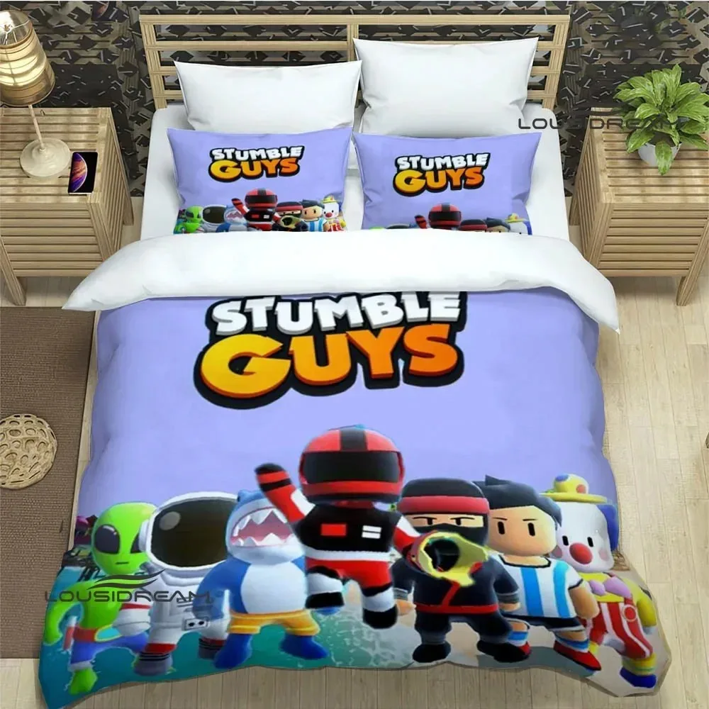 3D Print Cartoon Stumble Game Guys Bedding Set Boys Girls Twin Queen King Size Duvet Cover Pillowcase Bed boys Adult Bedroom