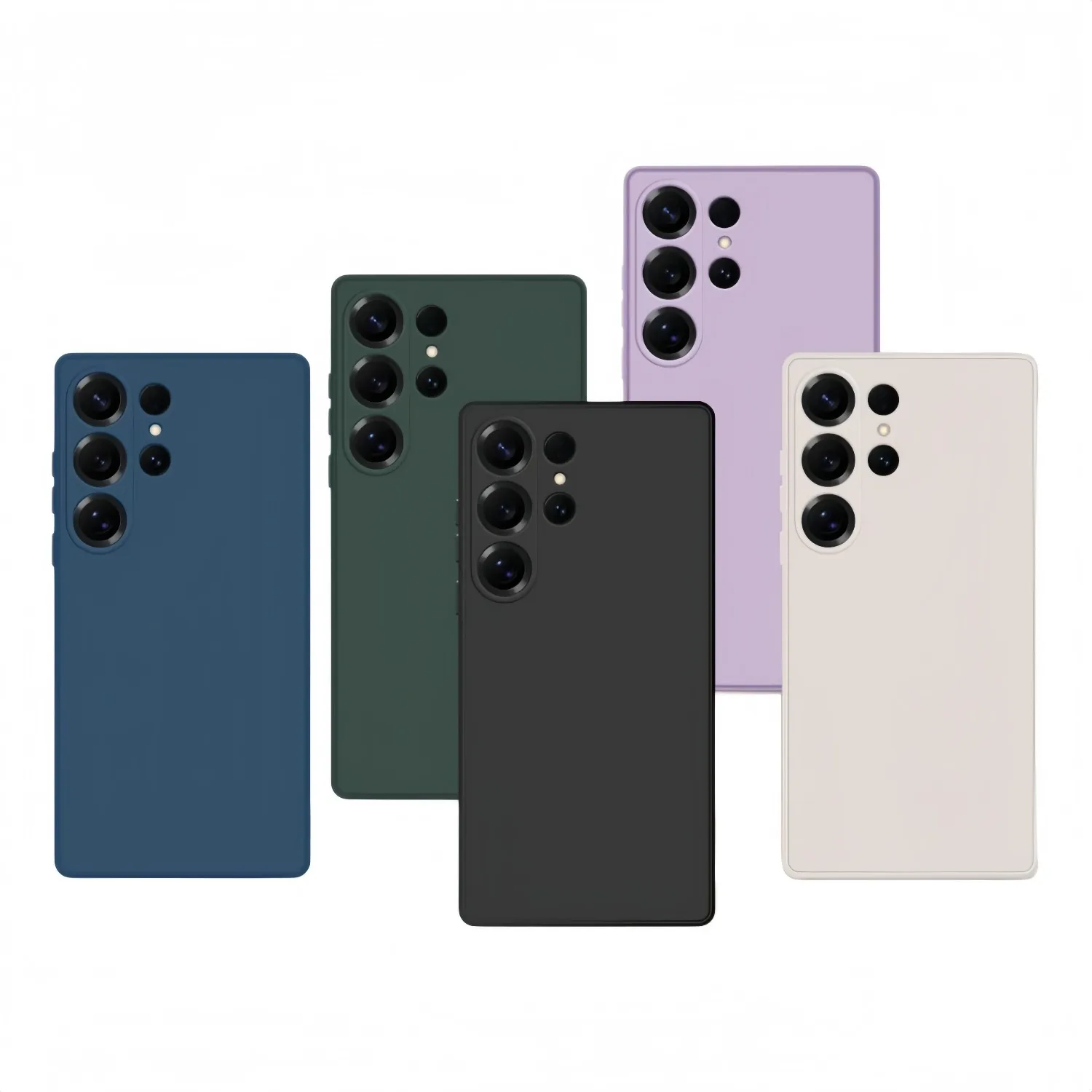 Silikon-Handyhülle für Samsung Galaxy S26 S25 S24 S23 S22 Ultra Plus Einfarbig Stoßfest Seidig Weiche Schutzhülle