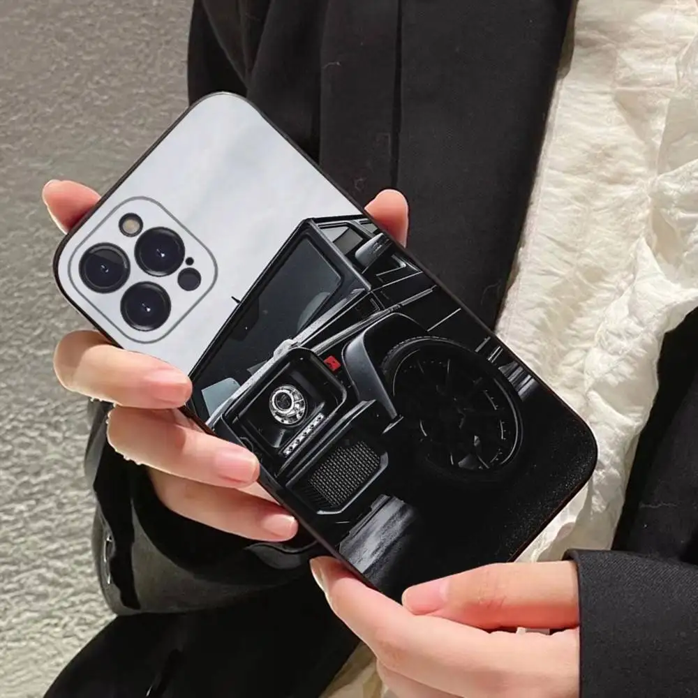 الرياضة أسود أحمر سيارة كول جراب هاتف سيليكون لينة آيفون 16 15 14 13 12 11 برو ميني XS ماكس زائد X غطاء