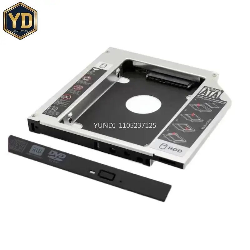 Adaptador de Marco para Disco Duro SSD de 9.5mm, Segundo Disco Duro, Bahía Óptica, para Dell Inspiron 15 5000 5100 5555 5558 5559 3521 3558 3576 557