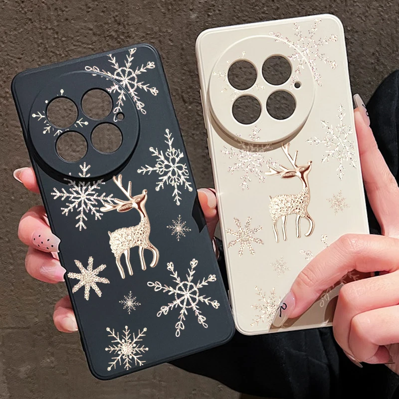 ل Oneplus Nord 5 13R 12R 11R حافظة ذهبية الغزلان ندفة الثلج نمط لينة غطاء سيليكون Funda ل Oneplus Nord 5 13R 12R 11R