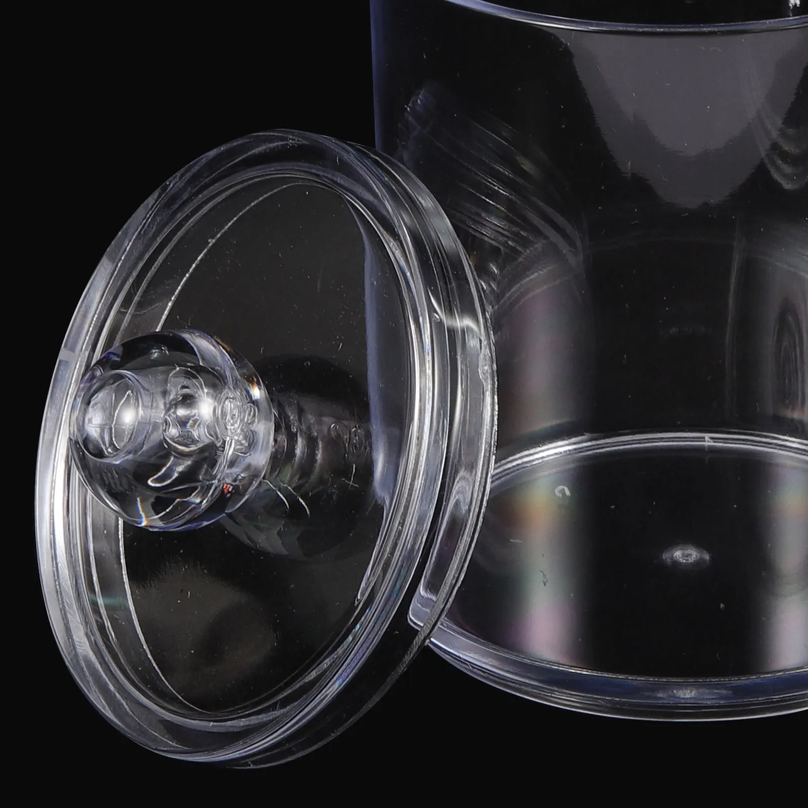 

2 pcs Cotton Swab Storage Box Clear Acrylic Organizer For Makeup Cotton Pads Household Dust-Proof Moisture-Resistant Lid Small