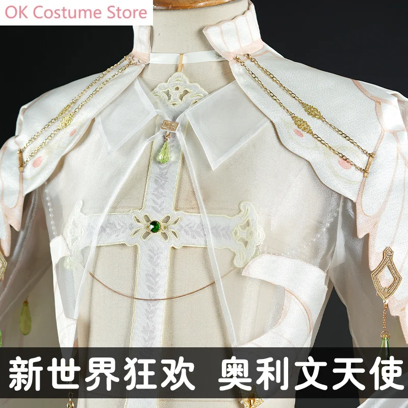 Aux: Carnaval Olivine Angel Cosplay Costume, The Distant Wish In The Tower, Cos Game Anime Party Uniform, Hmatte en Play Py Clothes