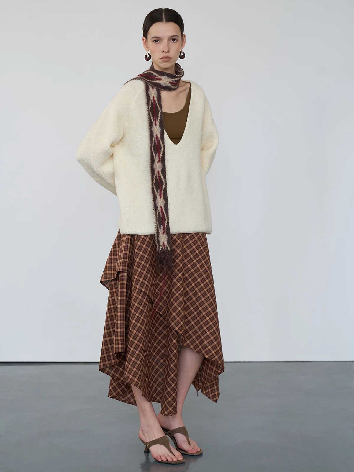 

Юбка Sofoon Odor Classic Plaid, 40 цветов, тканая, А-силуэт, деструктивная, повседневная, женская, длинная...