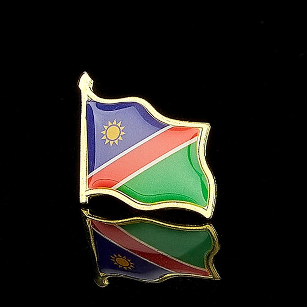 The Republic of Namibia Gold Plated Pride Leaf Flag Badge Emblem Lapel Hat Tie Pin Brooch