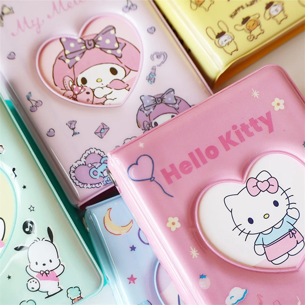 Anime Sanrio Card Booklet Cute Hello Kitty Kuromi My Melody Cinnamoroll Kawaii Idol Photo Collect Book Trading Card Binder Gifts