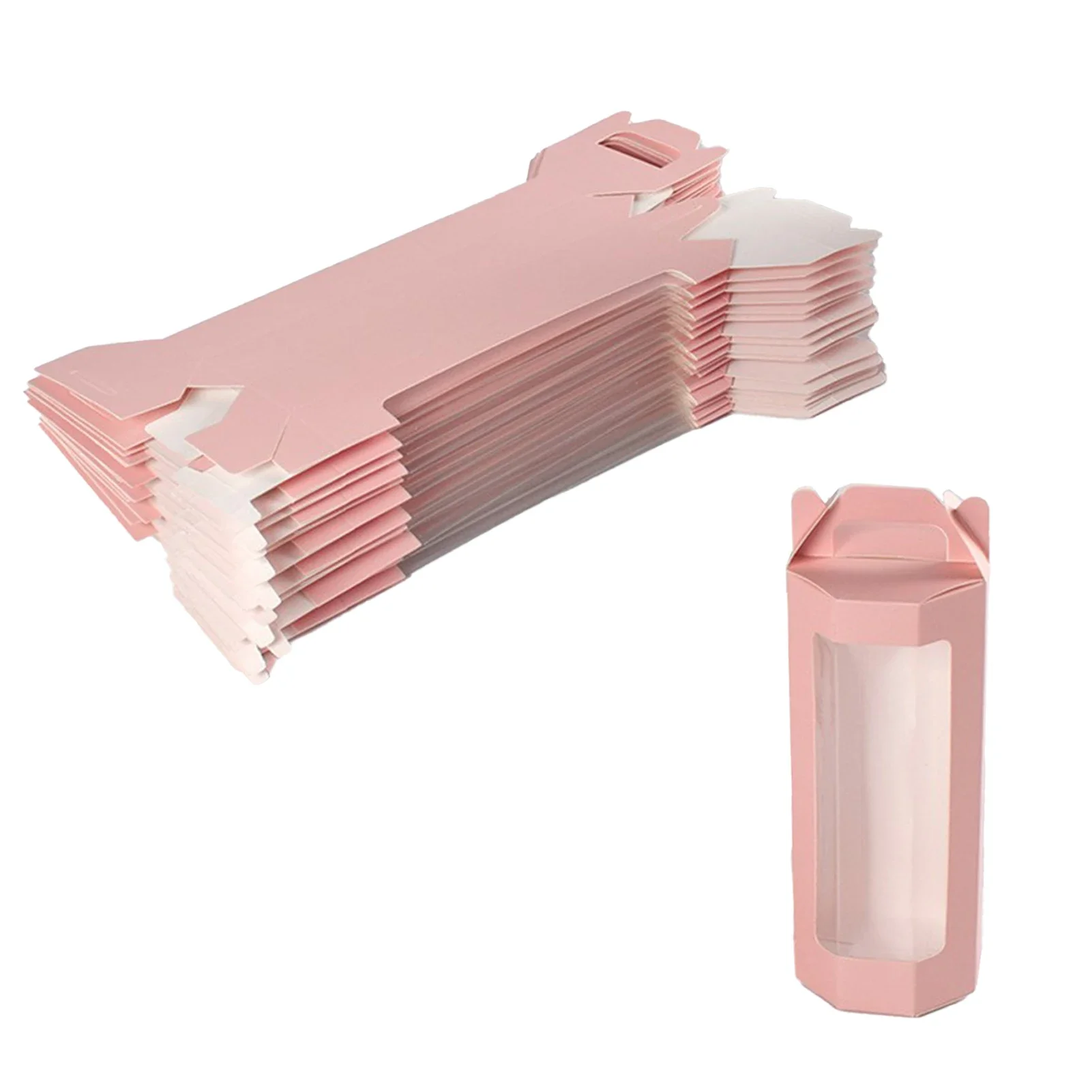 30pcs Octagonal Transparent Display Box Wedding Party Festival Cute Window Folding Flower Candy Gift Box