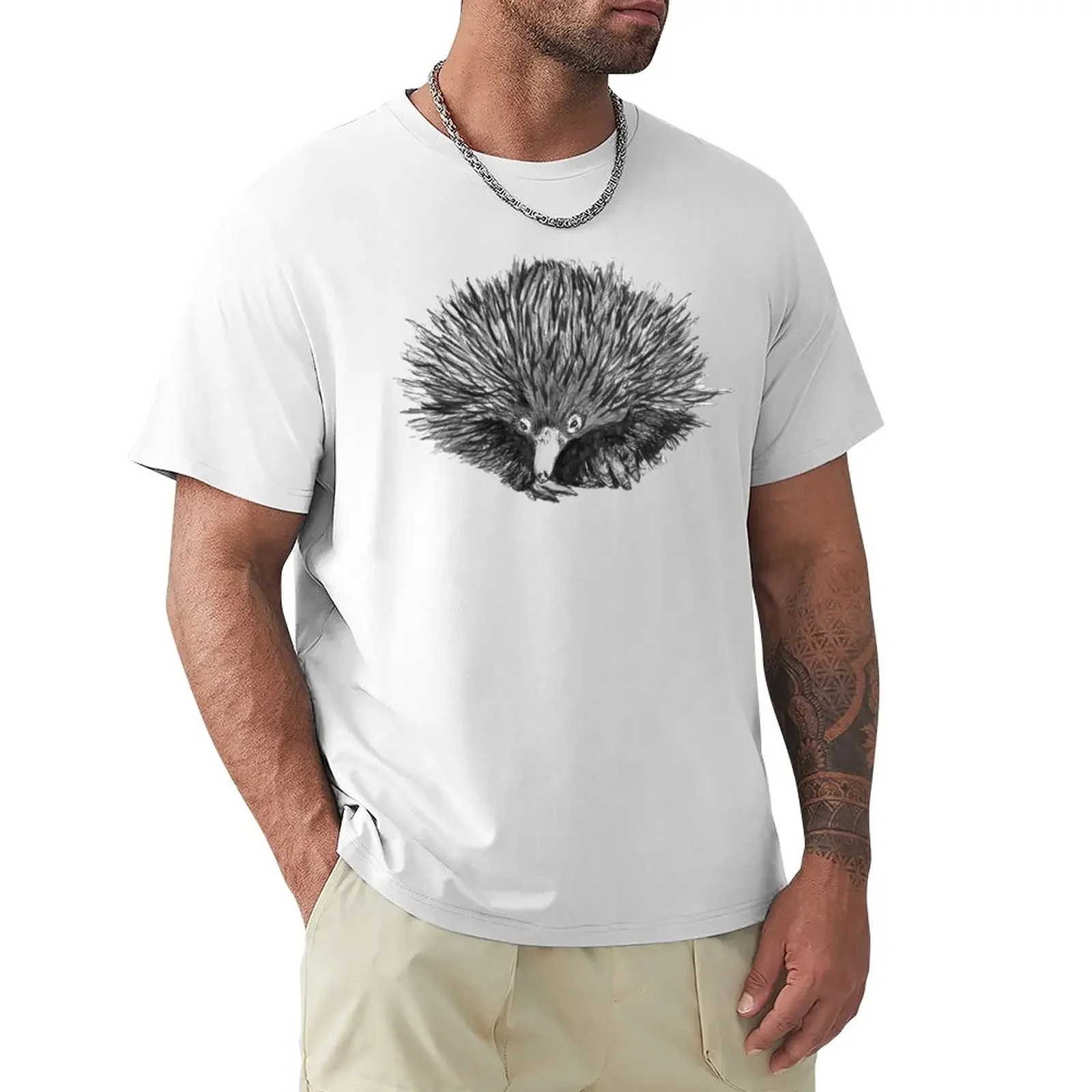 Spike the Echidna T-Shirt blacks korean fashion t shirts for men cotton