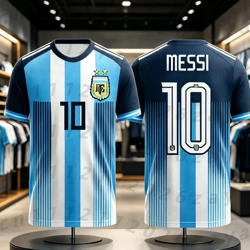 2026 MESSI # 10 Fan Edition Football Suit 3D Printed Training T-shirt Suitable for Family Matching with Summer New Top