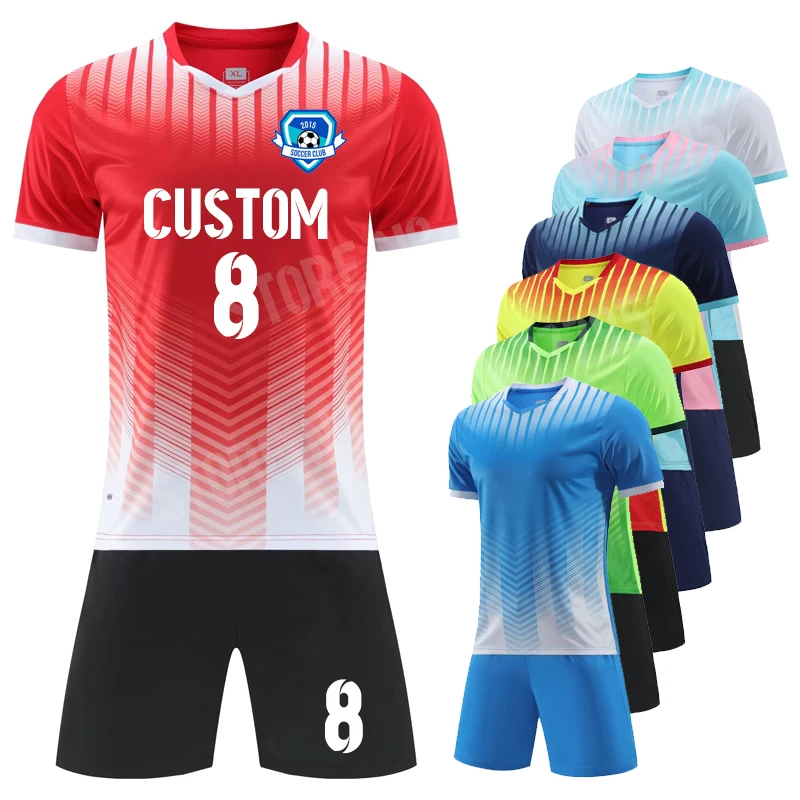 

Adult Kids maillot de foot Training Jersey Breathable Short Sleeve Football Shirts Quick Dry Soccer Uniforms Custom Men's Jersey