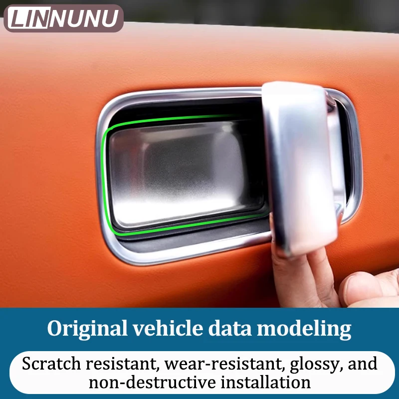 Linnunu Fit for Lixiang L6L7L8L9 Car Decoration Supplies Inner Door Bowl Stickers Anti-Scratch Stickers Door Handle Protection Stickers Stainless Steel Door Handle Decorative Stickers Car Accessories Modification