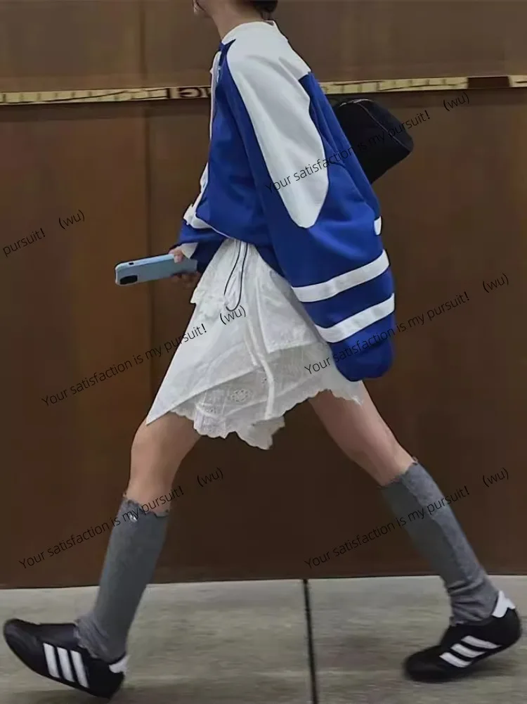 ZOCI-Rok Mini Rumbai Berlapis Tidak Beraturan, Rok Berlapis Bunga Jacquard Renda Putih, Rok Penuh Wanita Manis Gadis Lolita