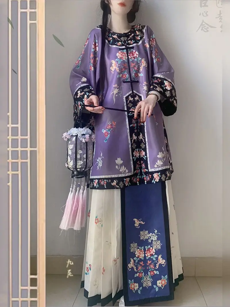 

Новая одежда Ruyi для продавцов Шаньси Цин и Хань, Женская Ретро-одежда с круглым вырезом, набор для фотосъемки в тяжелой промышленности