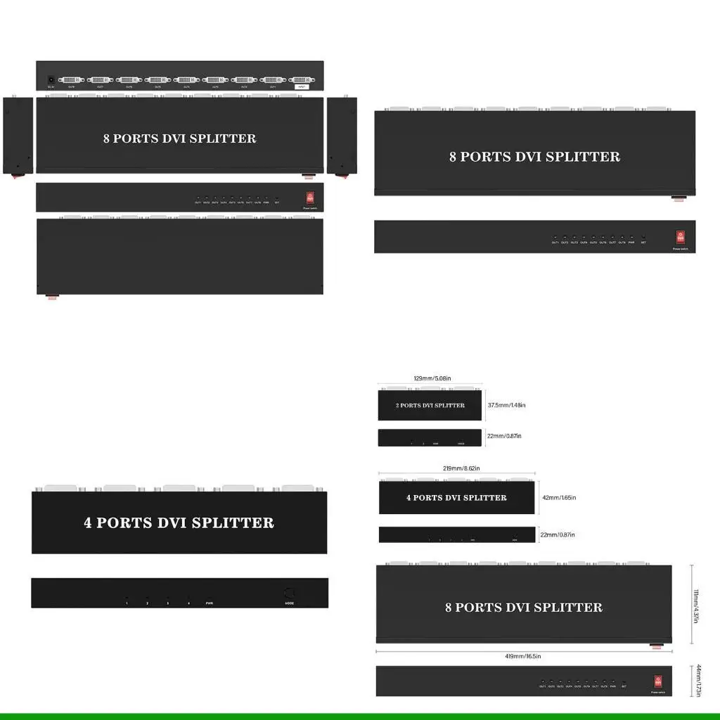 

U55C DVI Splitters 1 in 2/4/8 Out Video Splitters DVI Splitters 2/4/8 Port DVI Splitters