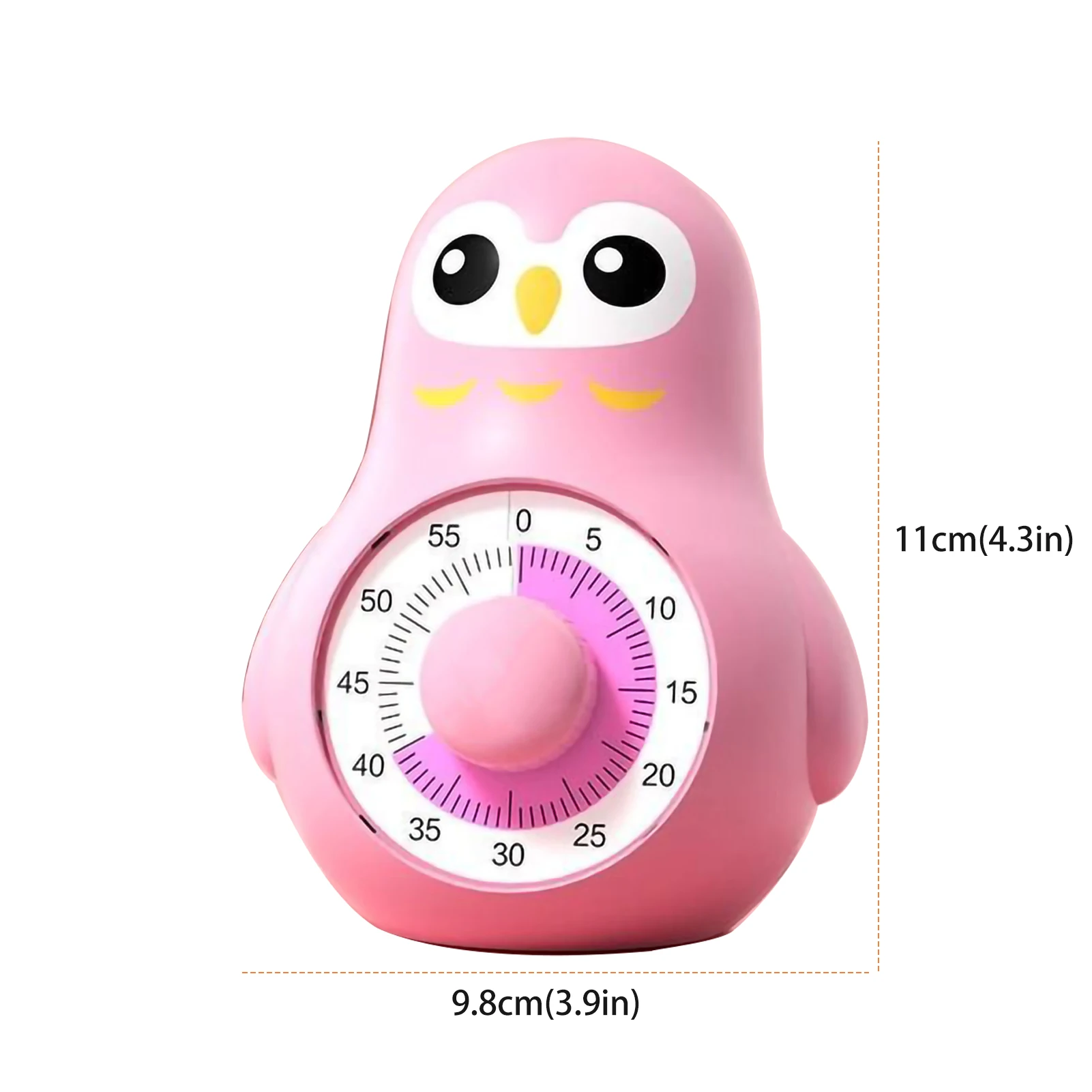 Cute USB Rechargeable Visual Timer 60 Minutes Productivity Non-Distracting Time Management Tool for School Learning Kitchen Task