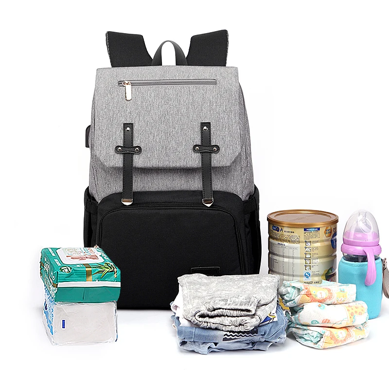 Diaper Backpack Baby Stroller Bag Mummy Daddy Waterproof Oxford Handbag Nursing Nappy Kits Maternity Packs USB Warmer Holder New