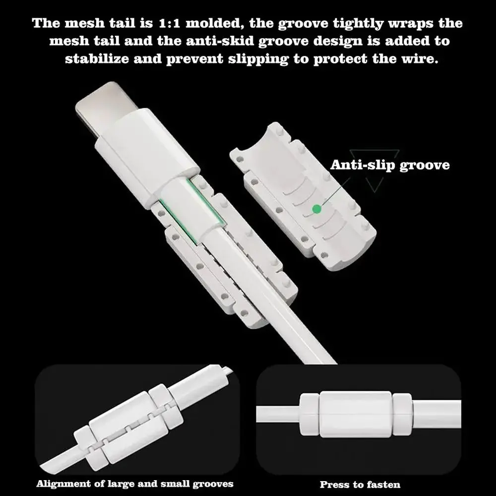 10Sets Universal Data Cable Protector Anti-Breaking Plastic Wire Protective Sleeve Mini Cord Protective Cover For Mobile Phone