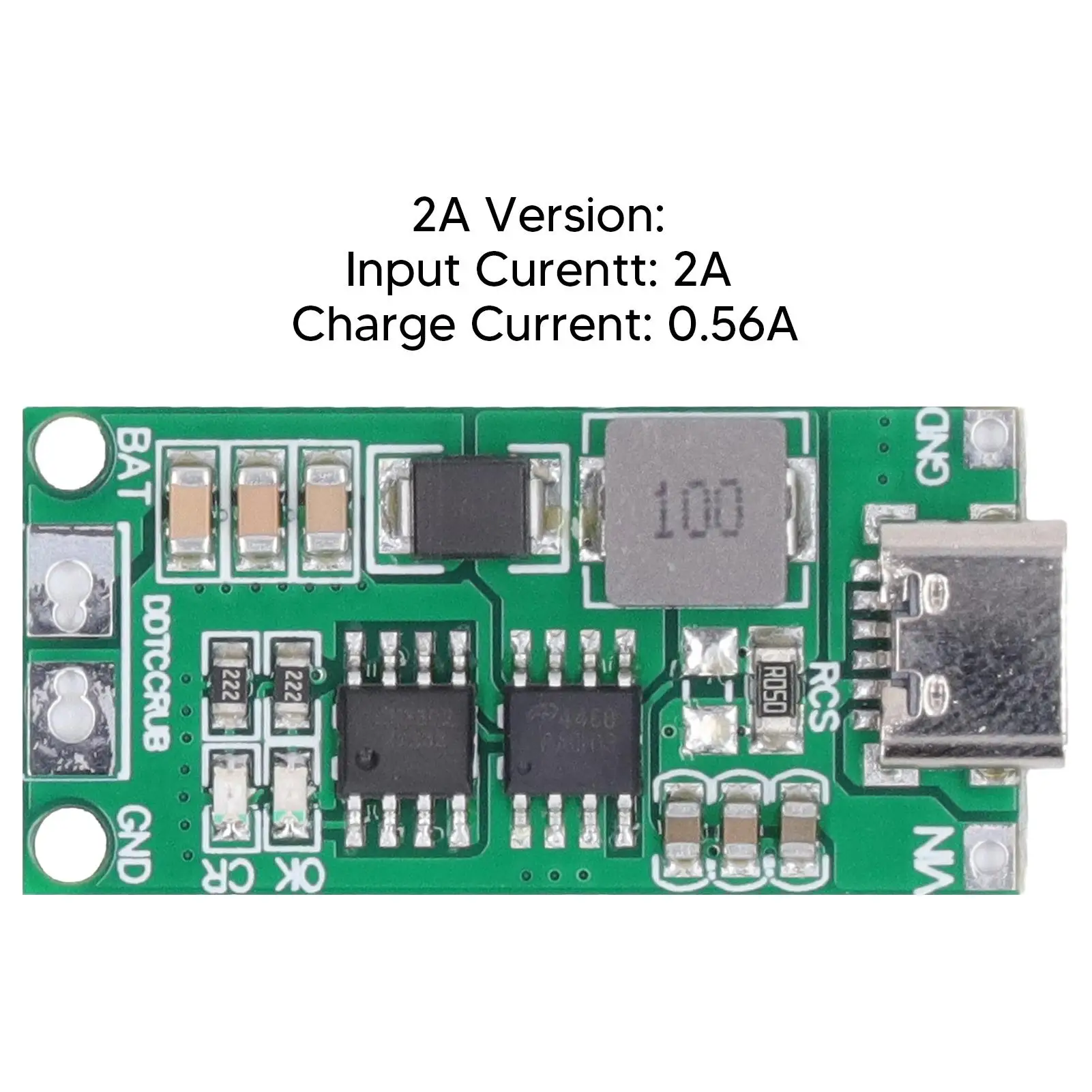 Type C 3-6V Lithium Battery Charger Module - 4S Boost to 16.8V DC, Green LED Indicator