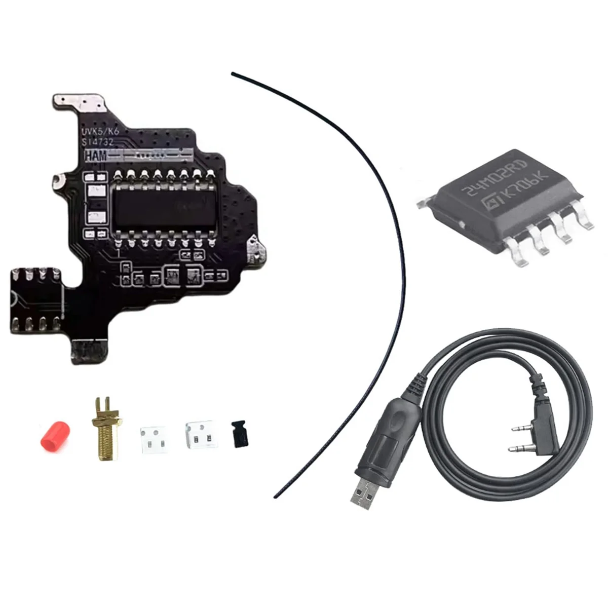 

For Quansheng K5/K6 SI4732 Modification Module+2M Expansion Chip+USB Programming Cable Shortwave Dual Antenna Solution