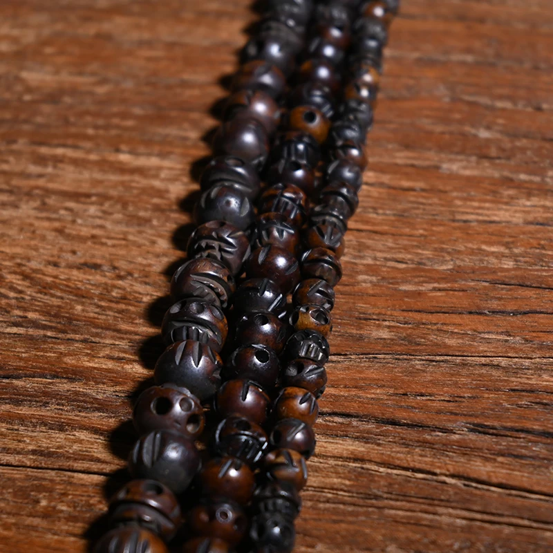 20pcs Natural Yak Bone Skull Beads 12mm/10mm/8mm Hole 1.5mm for DIY Handmade Jewelry Making Hand-Chain Necklace Carved Bone