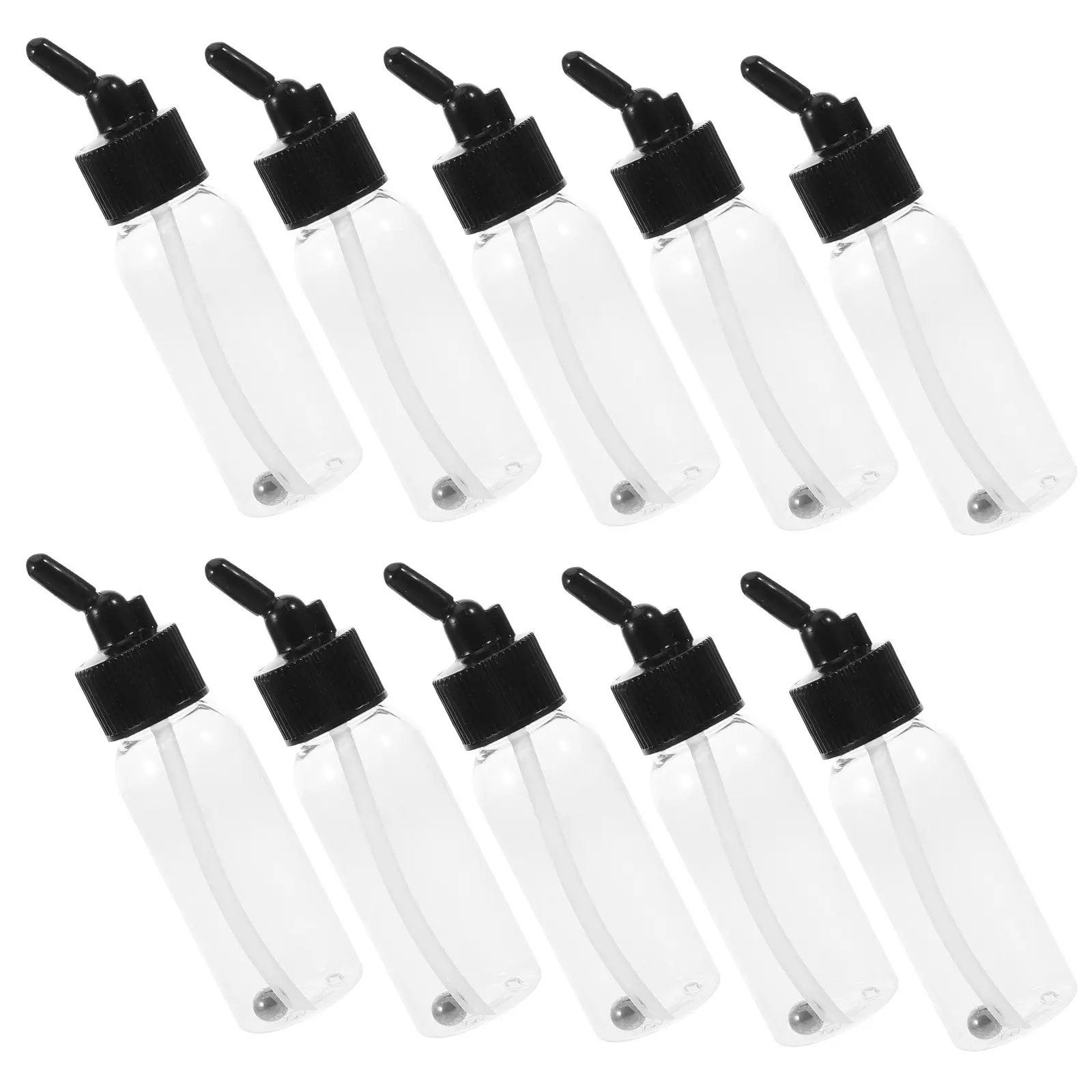 10Pcs Airbrush Plastic Bottles 60Ml Transparent Leakproof Detachable Pigment Cups for Convenient Paint Dispensing and Portable