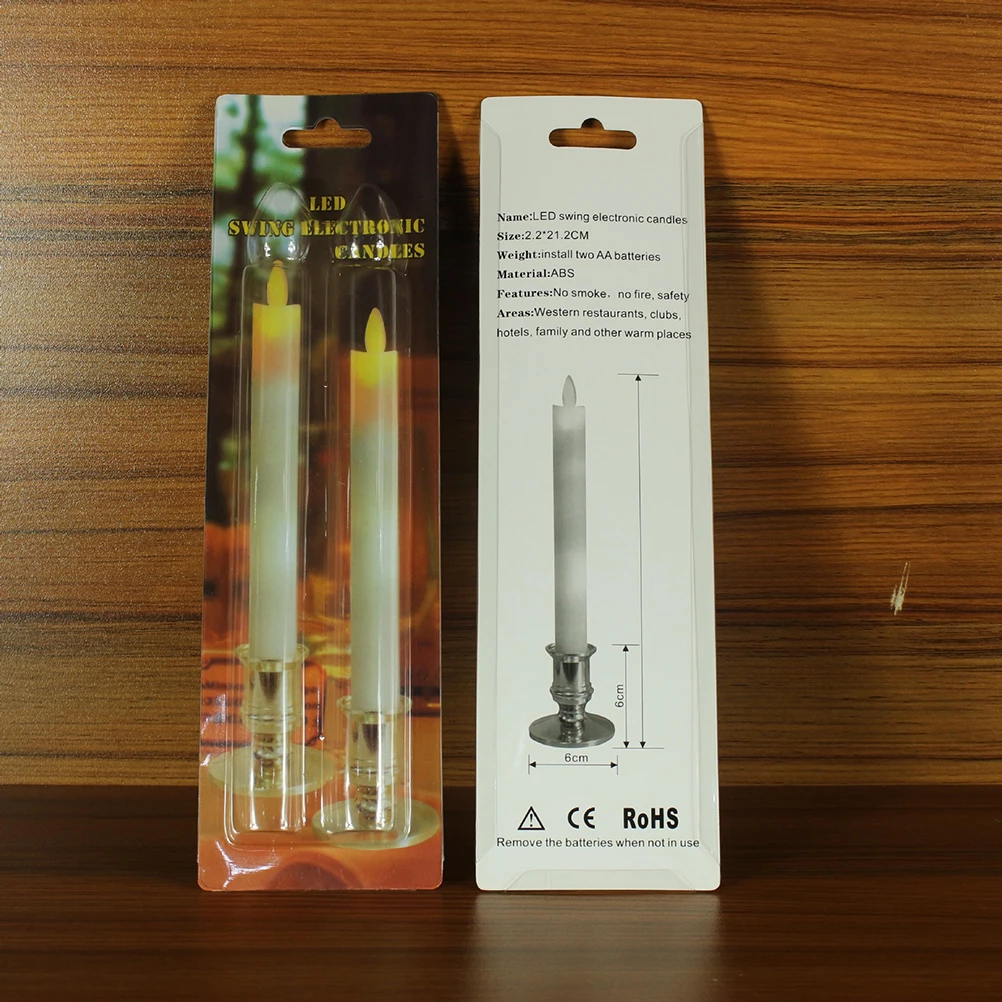 2 Pcs LED Remote Control Flameless Candles Timer Operated No Mess Christmas LED Lighting Decor