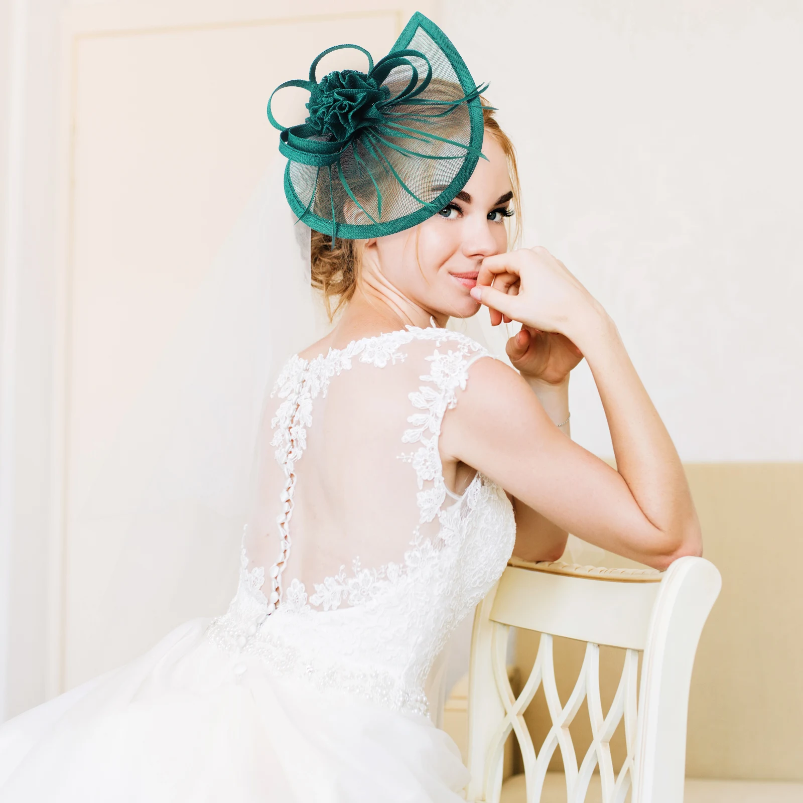 

Mesh Head Flower Hair Accessories Elegant Bridal Hats Women Fascinators Veil Tea Party Imitation Hemp Wedding Prom Birthday