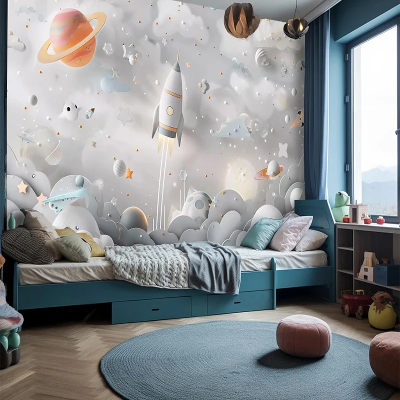 

Custom Hand-painted Cartoon Wallpaper for Kid's Room Bedroom Wall Decoration Photo Mural TV Sofa Background Wall Backdrop 3D