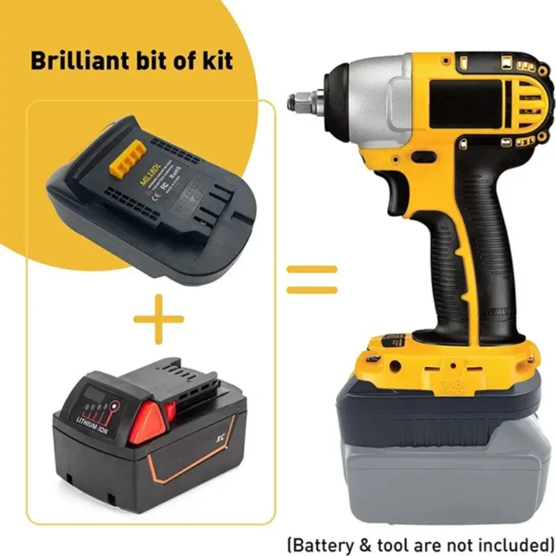 

For Milwaukee 18V Li-ion Battery Convert To for Dewalt 18V 20V Li-ion Battery Power Tools MIL18DL Battery Adapter Converter