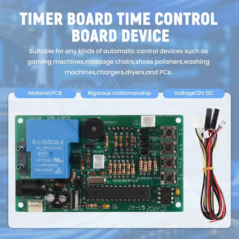 Jy-15A Timer Board Controller, fonte de alimentação para moedas abertas, bomba de água, máquinas de lavar, massagem Cadeiras Carregadores