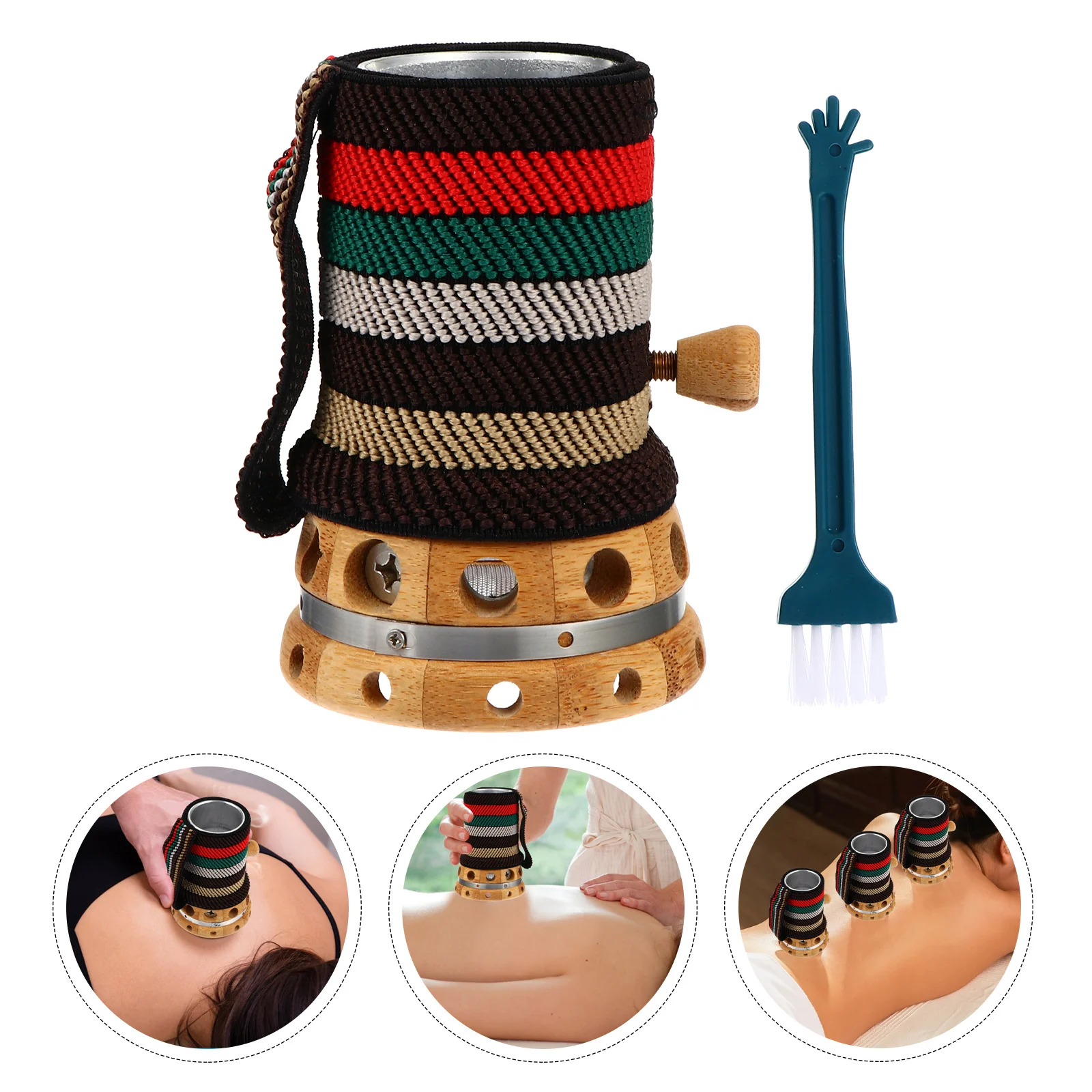 

1 комплект, многофункциональный горшок для прижигания, бамбуковая горелка с регулируемой температурой, ручной инструмент для ухода за телом Гуаша для домашнего салона красоты