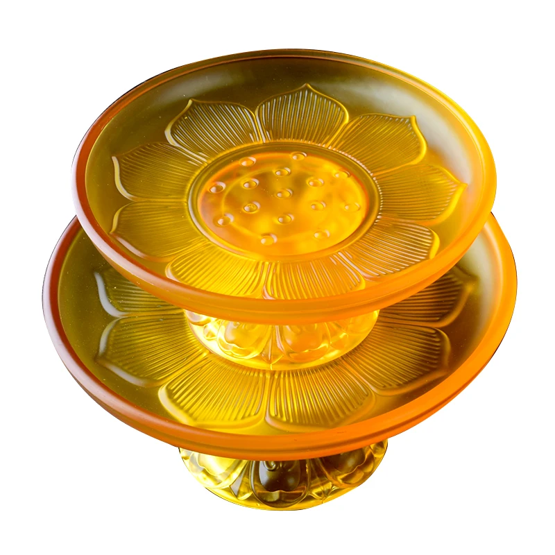 

Buddha utensil imitation glazed eight auspicious lotus fruit plate