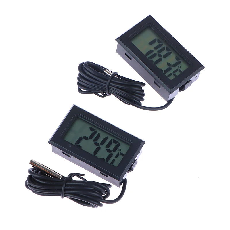 Mini 1M LCD Digital Thermometer With Waterproof Probe Celsius/Fahrenheit Temperature Sensor For Fridge Refrigerator Aquarium New