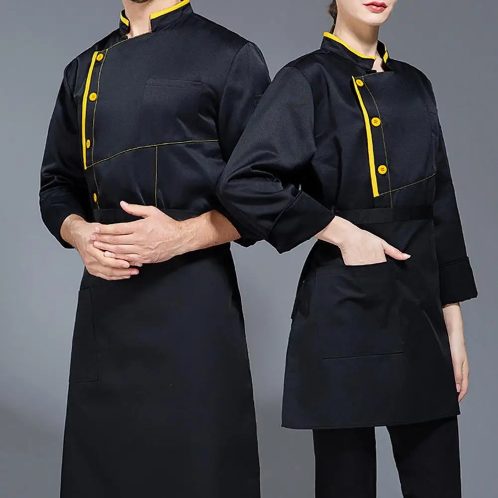 Breathable Chef Overalls Stain-resistant Chef Uniform for Kitchen Restaurant Short Sleeve Unisex Stand for Cooks for Comfort