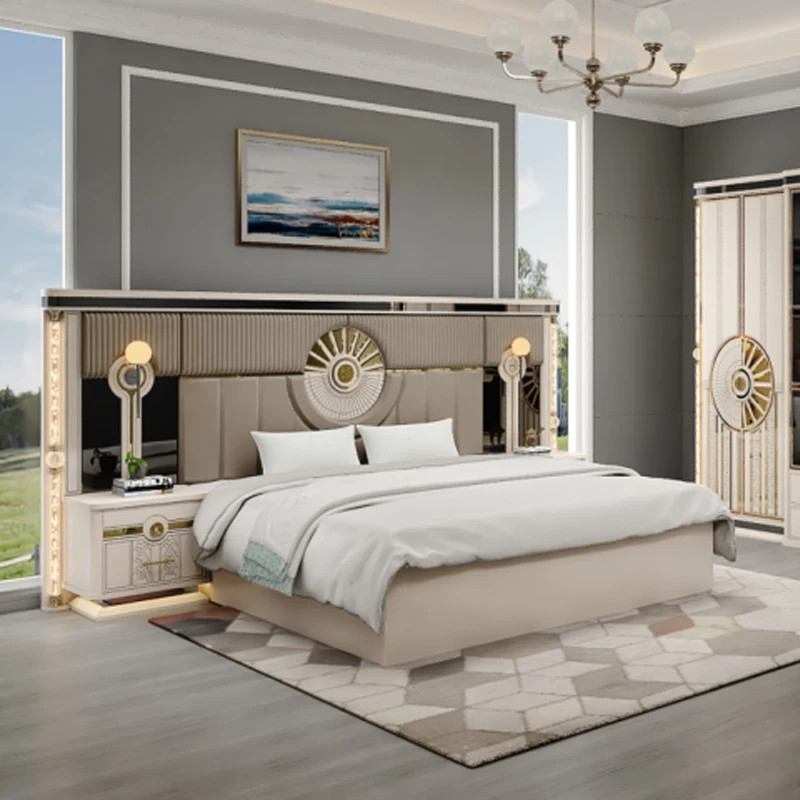 &King Size Bed Mattress Sets Round Latest Design Wooden Beds New Box Bedroom Furniture Set - view 2
