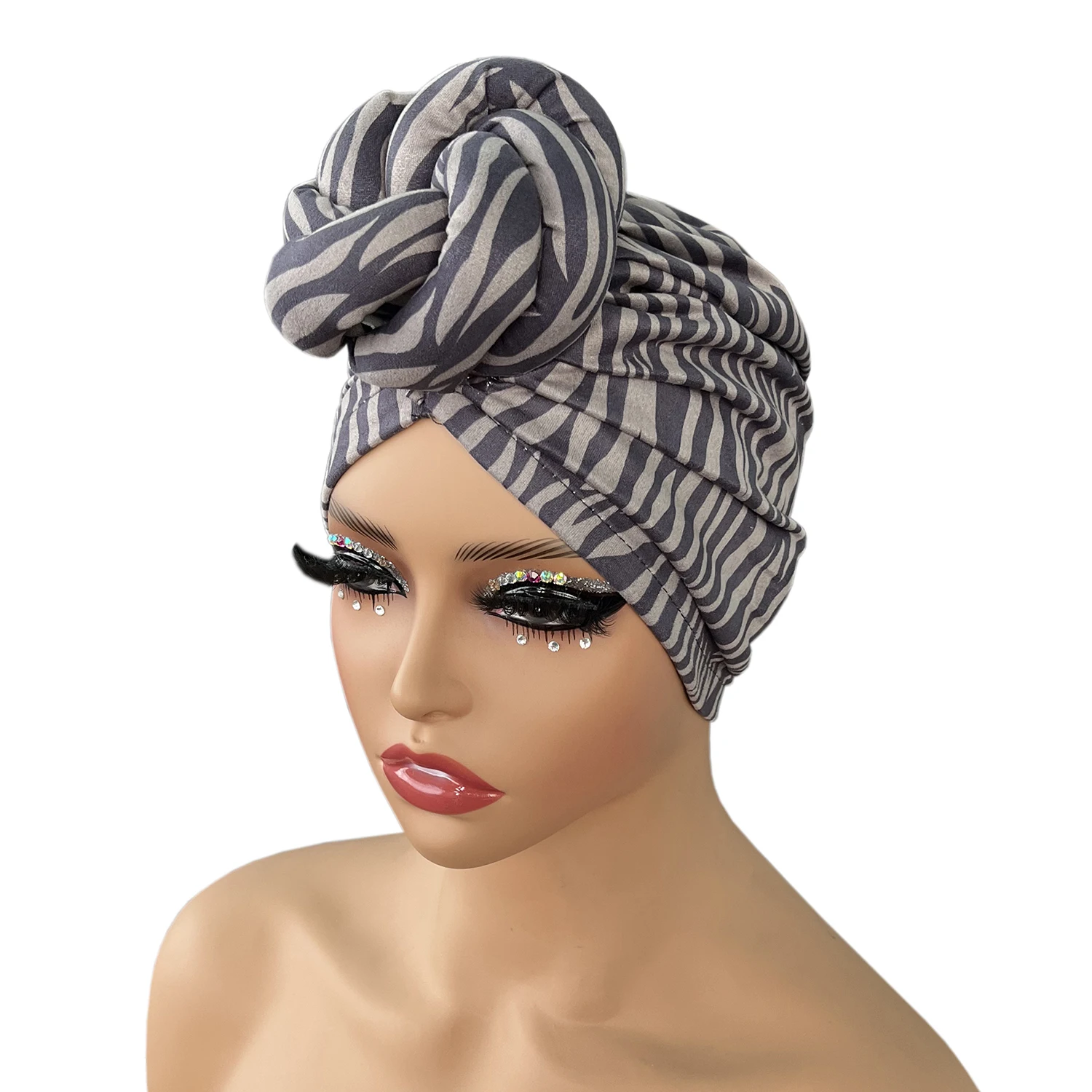 Nuovo Turbante africano per le donne grande fiore Stretch Turbante Headwrap Beanie Hat Ladies Turbante Mujer bandane chemio Cap Head Cover