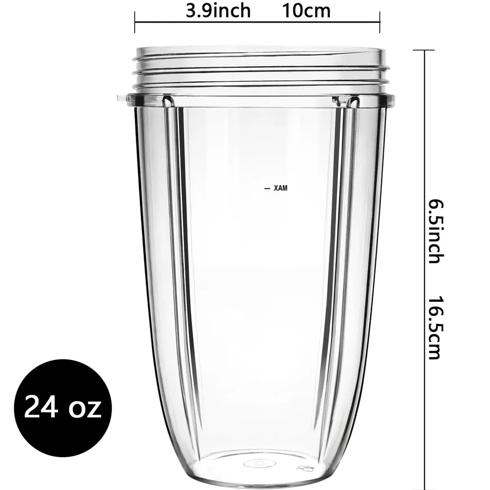 For Nutri Bullet 600W 900W Blender Cup, BPA-Free Tritan Replacement Cup, 24OZ Leak-Proof Jar