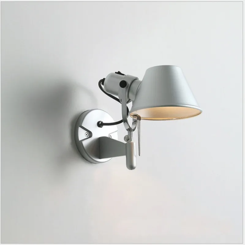 Nordic Modern Wall Lamp Led Adjustable Swing Arm Pull Chain Switch Metal Reading Light Bedroom Bedside Living Room Decor Sconces