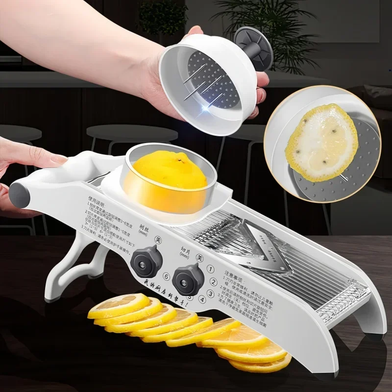 Multi Functional Plastic+steel Slicers with Drainage Function Vegetable and Side Dish Slicing and Shredding Kitchen Gadgets