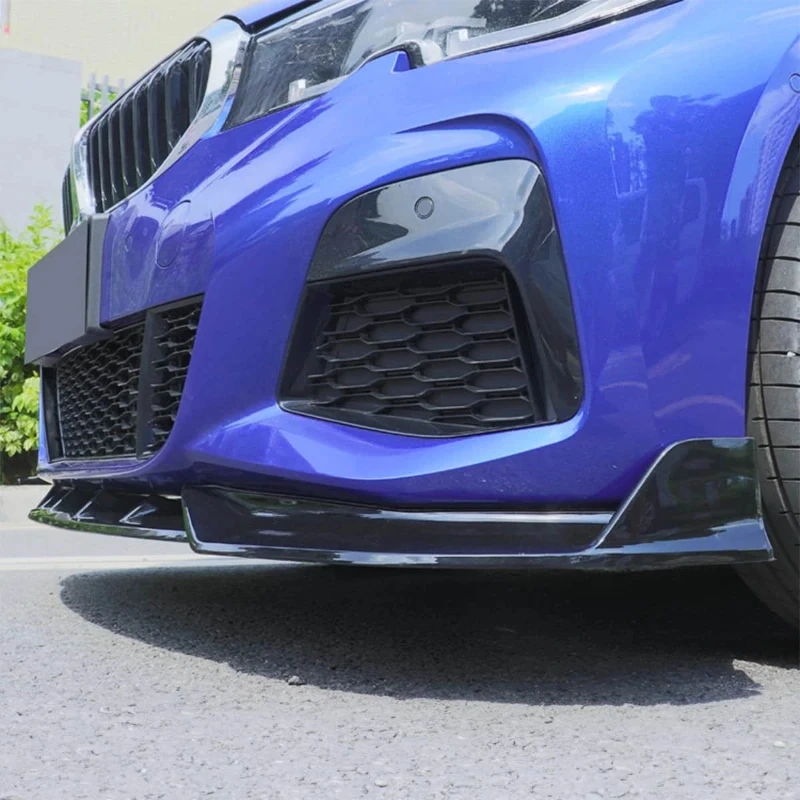 GT نمط لمعان أسود الجبهة الوفير الفاصل الشفاه لسيارات BMW G20 LCI M340i 330i M Sport 2023 ~ 2025 تجميل الناشر طقم الجسم ضبط