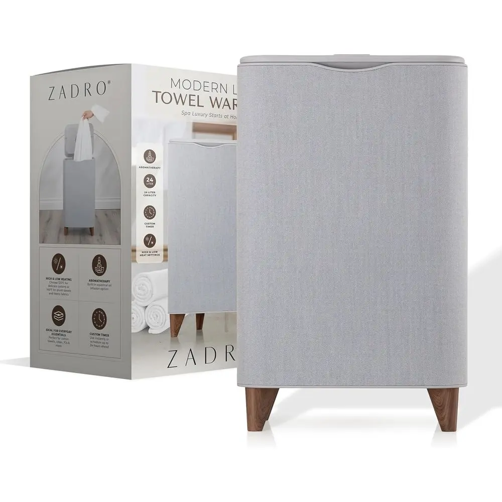 

Zadro Fabric Wrapped Modern Lux Towel Warmer Bucket Style, 24 Liter Capacity Stainless Steel Tub, Smart Controls, Timer, 24 Hour