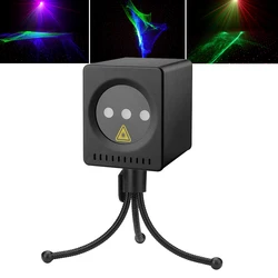 Mini luces de DJ portátiles recargables RG Aurora, proyector de luz láser activado por sonido, luces de fiesta de discoteca para decoración de Club de espectáculo en vivo