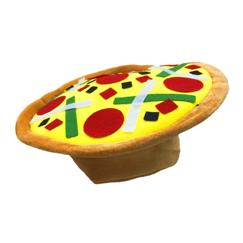 

Funny Pizza Hat Silly Hat Fun Party Toy Play Hat with Felt Toppings Novelty Costume Accessories Pizza Party Supply