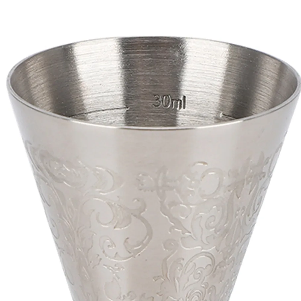 Professional Etched Pattern Measuring Cup Inner Markings Stainless Steel Bar Accessories Double Cocktail Jigger Cocktail Making