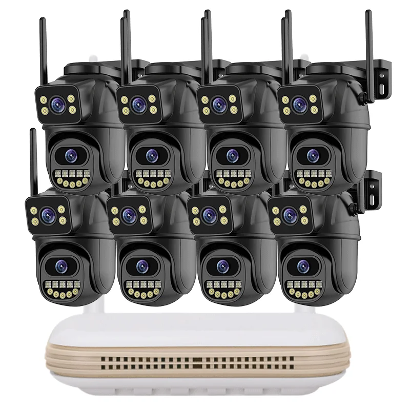 

6MP 8CH WiFi PTZ Security Camera System With Dual Lens Night Vision AI Tracking Two-Way Audio Outdoor Waterproof NVR